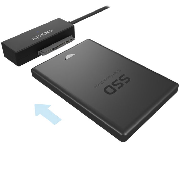 Aisens Adaptador SATA a USB-A ASE-35A01B para discos de 2.5 y 3.5 pulgadas con alimentador Aisens Adaptador SATA a USB-A ASE-35A01B para discos de 2.5 y 3.5 pulgadas con alimentador